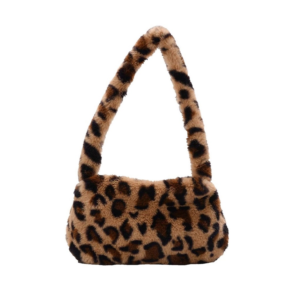 NWT Cheetah Print Fuzzy Mini Shoulder Purse 90s